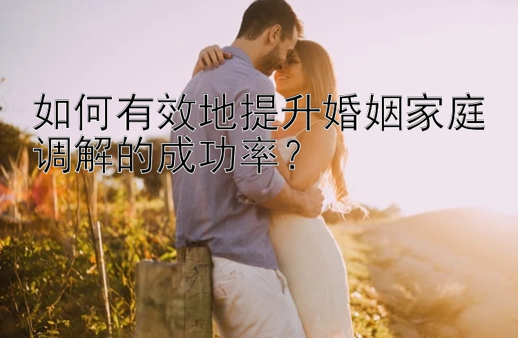 如何有效地提升婚姻家庭调解的成功率？