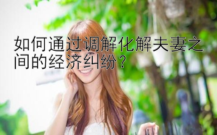 如何通过调解化解夫妻之间的经济纠纷？