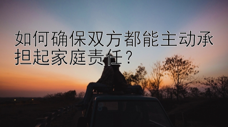 如何确保双方都能主动承担起家庭责任？