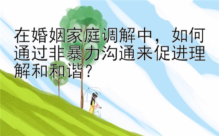 在婚姻家庭调解中，如何通过非暴力沟通来促进理解和和谐？