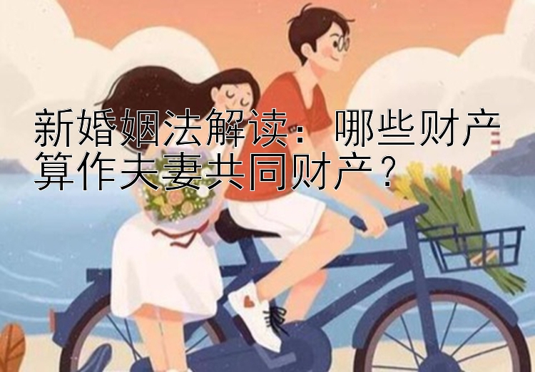 新婚姻法解读：哪些财产算作夫妻共同财产？